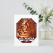 Carte Postale Antelope Canyon Arizona Travel Emblem (Debout devant)