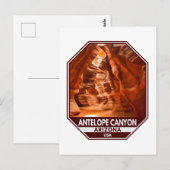 Carte Postale Antelope Canyon Arizona Travel Emblem (Devant / Derrière)