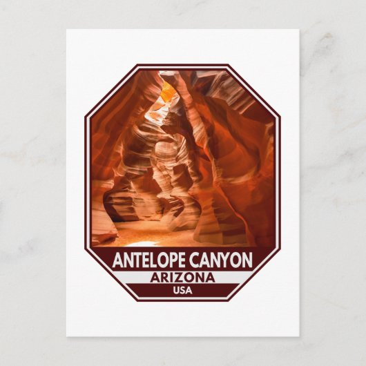 Carte Postale Antelope Canyon Arizona Travel Emblem (Devant)