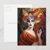 Carte postale Antelope Lady Surreal Imaginaire Art (Devant / Derrière)