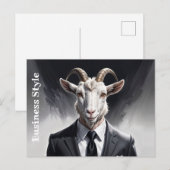 Carte Postale Anthropomorphic goat businessman headshot (Devant / Derrière)