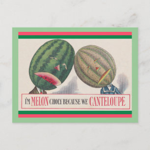 CARTE POSTALE ANTHROPOMORPHIQUE Melons Pun