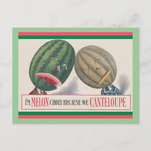 CARTE POSTALE ANTHROPOMORPHIQUE Melons Pun (Devant)