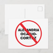 Carte Postale Anti Alexandria Ocasio-Cortez (Devant / Derrière)