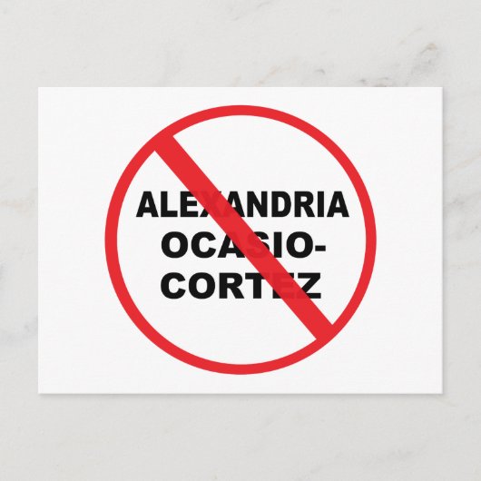 Carte Postale Anti Alexandria Ocasio-Cortez (Devant)