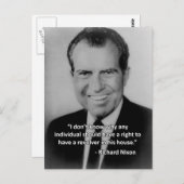 Carte postale anti-armes Richard Nixon (Devant / Derrière)