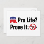 Carte Postale ANTI-AVORTEMENT ? Prouver - Interdire les armes d' (Devant / Derrière)