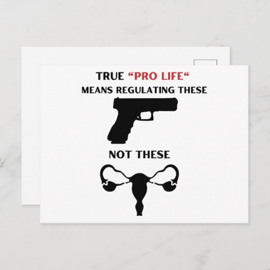 Carte Postale Anti-avortement Réglementer Les Armes À Feu Art Wo (Devant / Derrière)