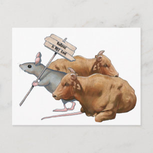 Carte Postale Anti-harcèlement : taureaux, souris : harcèlement 