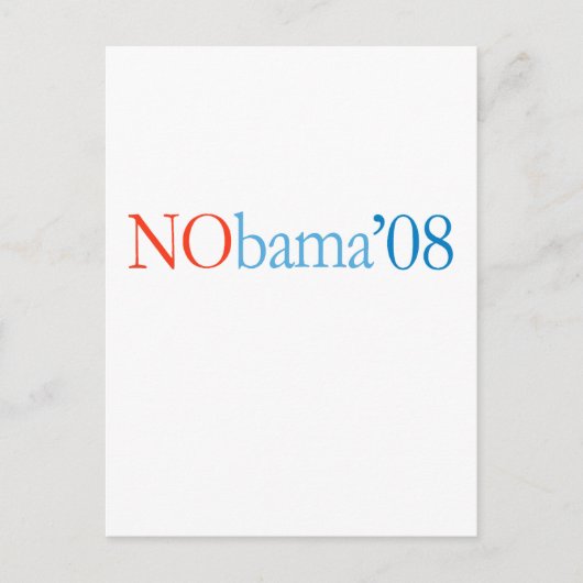 CARTE POSTALE ANTI-OBAMA / NOBAMA '08 (Devant)