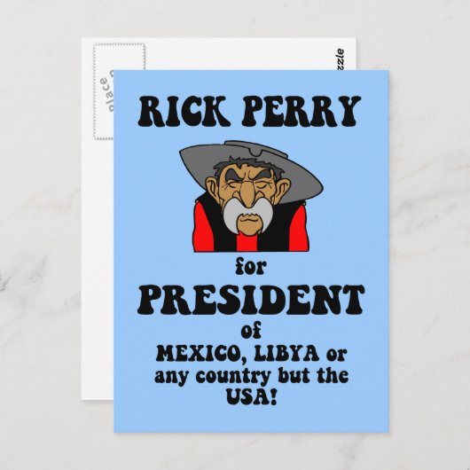 Carte Postale anti Rick Perry (Devant / Derrière)