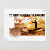 Carte Postale Anti Trump / Attraper le gros poisson !, (Devant / Derrière)