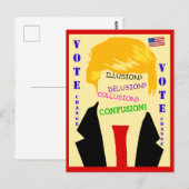 Carte postale anti-Trump Chaos Vote for Change (Devant / Derrière)