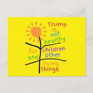 Carte postale anti-Trump jaune vif