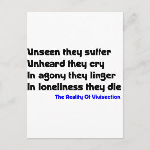 Carte Postale Anti Vivisection