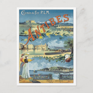 Carte Postale Antibes méditerranéen vintage