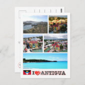 Carte Postale Antigua-et-Barbuda - Antigua - J'aime - (Devant / Derrière)