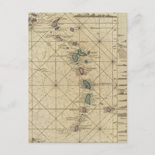 Carte Postale Antilles, îles Charibbee (Devant)