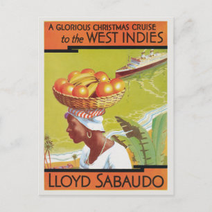 Carte Postale Antilles Lloyd Sabaudo Poster vintage 1931