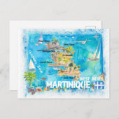 Carte Postale Antilles martiniquaises Illustré Voyage dans les C (Devant / Derrière)
