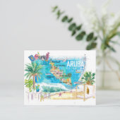 Carte Postale Antilles néerlandaises Aruba île des Caraïbes (Debout devant)