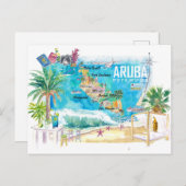 Carte Postale Antilles néerlandaises Aruba île des Caraïbes (Devant / Derrière)