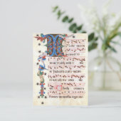 Carte Postale Antiphon Gregoriant Chant Manuscrit médiéval (Debout devant)