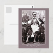 Carte Postale Antique 1865 photo du roi Otto de Grèce (Devant / Derrière)