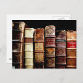 Carte Postale Antique 18ème siècle Design Livres liants en cuir (Devant / Derrière)