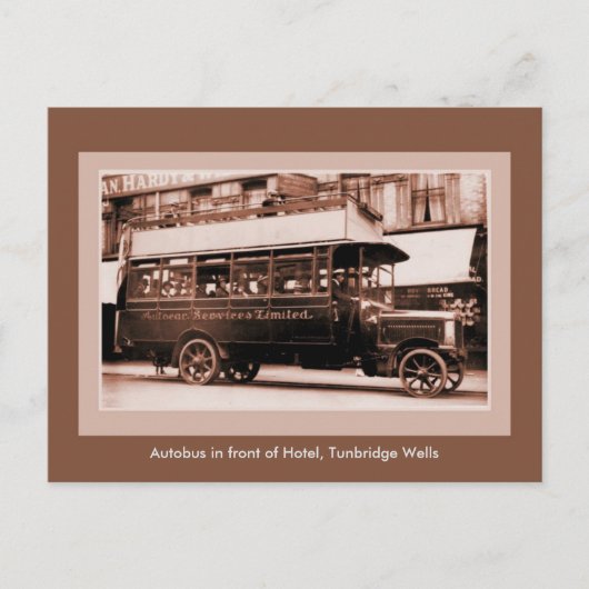 Carte Postale Antique autobus en face de l'hôtel, Tunbridge Well (Devant)