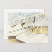 Carte Postale Antique Biplane (Devant / Derrière)