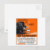 Carte Postale Antique Boar à café belge Publicité (Devant / Derrière)