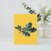 Carte Postale Antique Botanique Imprimer Chêne Feuilles & Acorns (Debout devant)