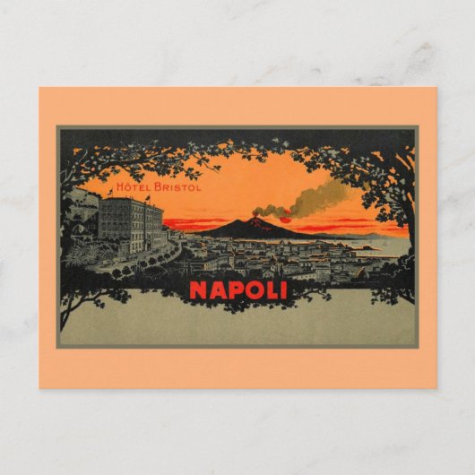 Carte Postale Antique couleur litho Hotel Bristol Naples Napoli (Devant)