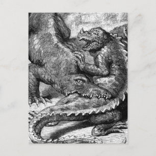 Carte Postale Antique de la vie préhistorique Imprimer