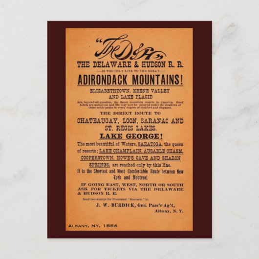 Carte Postale Antique Delaware et Hudson Railroad (Devant)