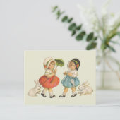 Carte Postale Antique Enfants Rabat Art de Pâques (Debout devant)