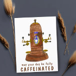 Carte Postale Antique Espresso Machine Café PERSONNALISER IT Drô<br><div class="desc">Carte postale de voeux personnalisable. Ajoutez ou modifiez votre propre texte sur le devant pour une utilisation différente. Cliquez sur "personnaliser" pour modifier le texte, ou sur "modifier à l'aide de l'outil de conception" pour modifier les couleurs, les polices ou les placements. Consultez ma boutique pour plus de modèles de...</div>