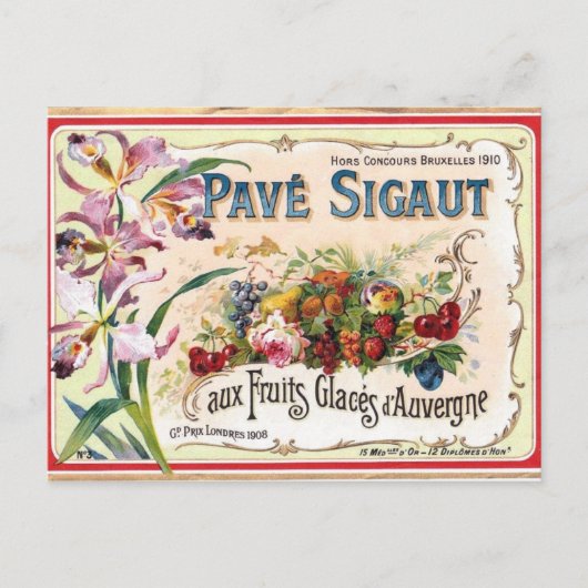 Carte Postale Antique Étiquette PostCard (Devant)