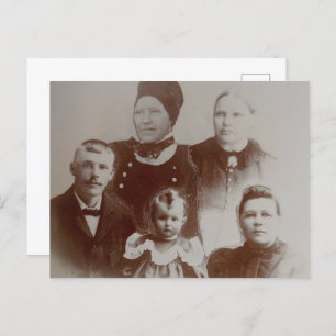 Carte Postale Antique Famille Collage Photo B&W Image