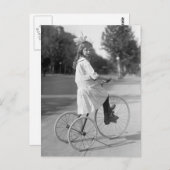 Carte Postale Antique fille à tricycle, 1913 (Devant / Derrière)