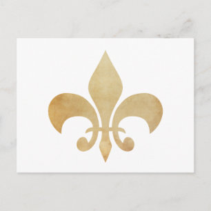 Carte Postale Antique Fleur de Lis Postcard