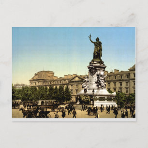 Carte Postale Antique France c1900, Place de la République Paris