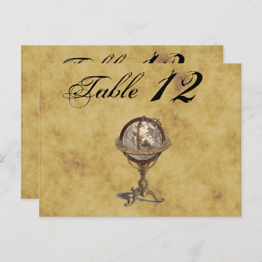 Carte Postale Antique Globe, BG déprimé Numéro de tableau (Devant / Derrière)