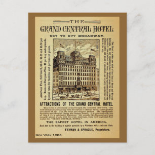 Carte Postale Antique Grand Central Hotel & New York City