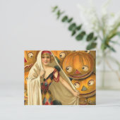 Carte Postale Antique Halloween Jack-o'-lantern Costume Femme (Debout devant)