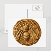 CARTE POSTALE ANTIQUE HONEY BEE COIN (Devant / Derrière)