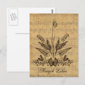 Carte Postale Antique Lillies Botanique (Devant / Derrière)