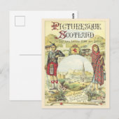 Carte Postale Antique livre couverture pittoresque Ecosse (Devant / Derrière)