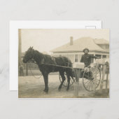 Carte Postale Antique Mail Buggy Postman Livraison de courrier P (Devant / Derrière)